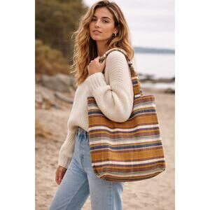 CP Shades Striped Soft Cozy Tote Bag Artisan Neutral Super Rare